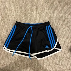 Adidas Running Shorts - Climalite - Black Blue - 3 Stripes- XS
